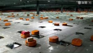 申通快遞分揀機(jī)器人效率驚人：70%人工下崗