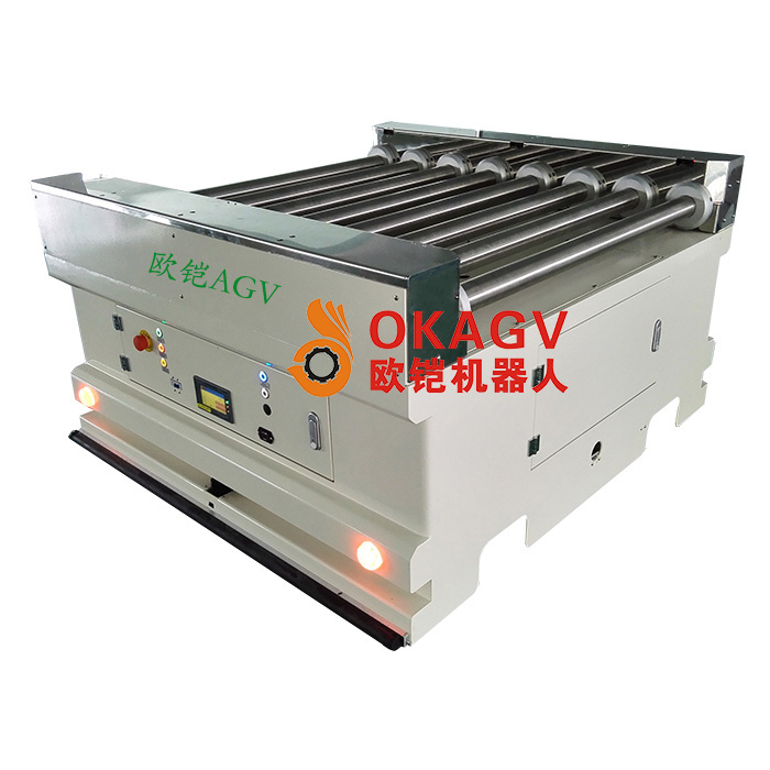 歐鎧新款背負自卸動力滾筒式AGV
