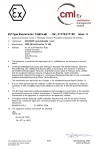希美埃（CMA）噴涂機(jī)器人獲得歐盟ATEX和中國PCEC防爆雙認(rèn)證證書