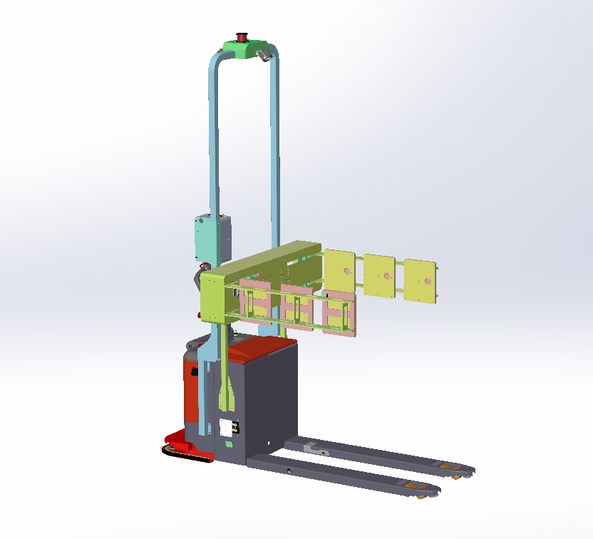 見過長兩只大手的AGV叉車嗎（科鈦包夾式托盤AGV）
