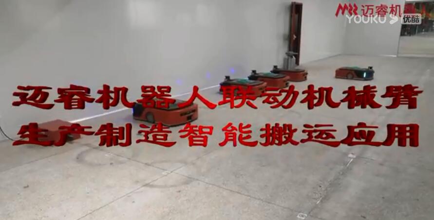邁睿機(jī)器人聯(lián)動(dòng)機(jī)械臂生產(chǎn)制造智能搬運(yùn)應(yīng)用，助力智能制造