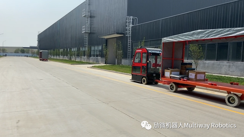 室內+室外｜勱微無人牽引車打造「汽配行業(yè)」無人搬運新標桿