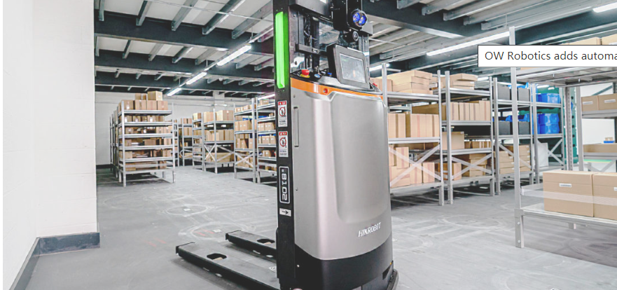 OW機器人公司為其倉庫系列增加了自動化叉車