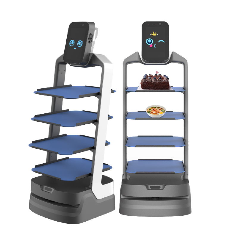 車間送物機(jī)器人多功能飯店餐廳攬客引位迎賓廣告宣傳送餐機(jī)器人