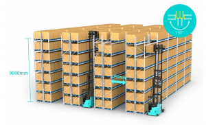 更窄更高更靈活…巷道僅需1.75m，貨叉180°旋轉(zhuǎn)，勱微三向叉式無人叉車解決方案