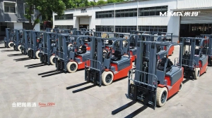 榮耀啟航|20余臺MiMA米瑪平衡重叉車批量發(fā)貨至海外