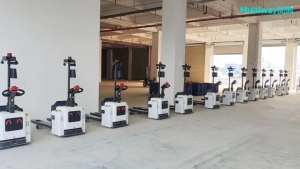 勱微數(shù)十臺(tái)輕量級(jí)無(wú)人叉車X20助力國(guó)有安防物資倉(cāng)智能物流建設(shè)