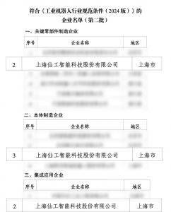 工信部認(rèn)定！仙工智能（SEER）入選工業(yè)機(jī)器人行業(yè)規(guī)范企業(yè)名單